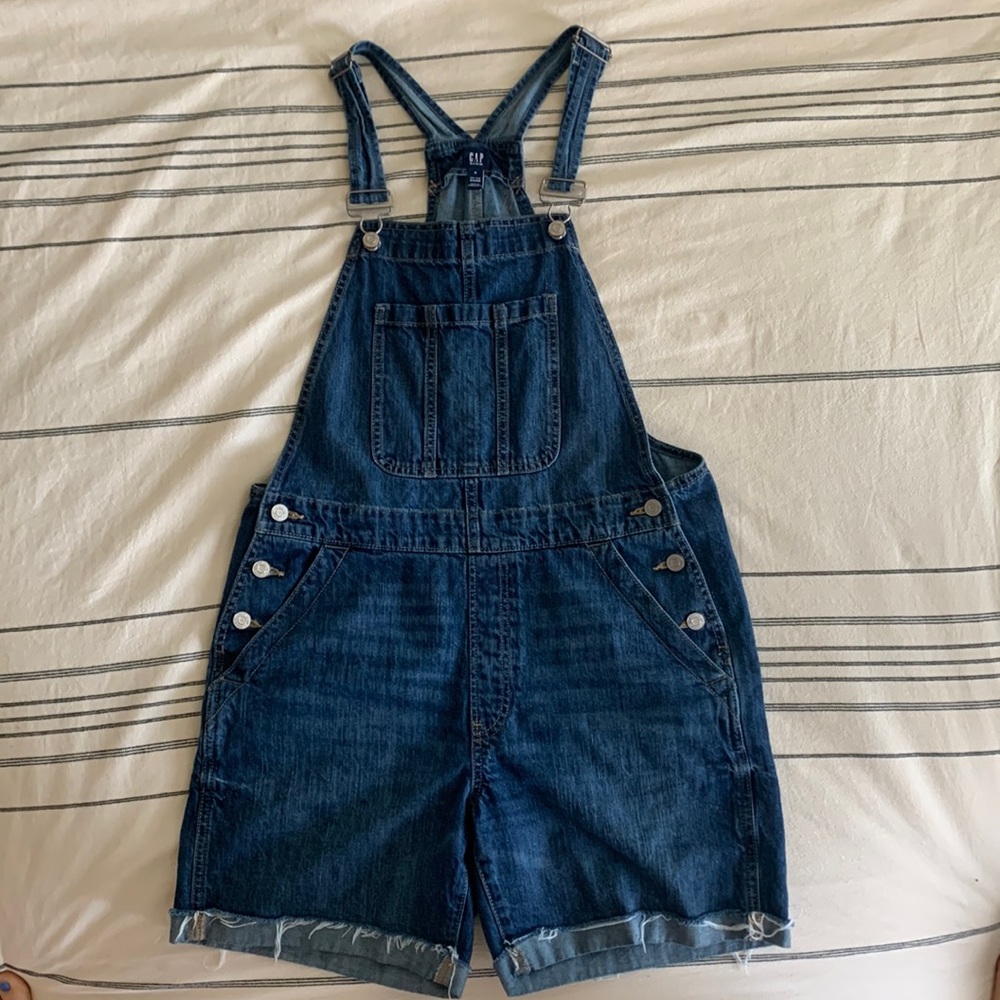 GAP Dark Indigo Denim Short Overalls